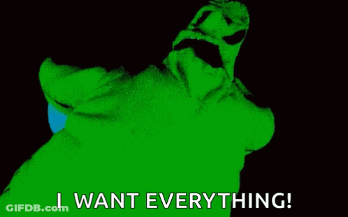 The Nightmare Before Christmas Character Oogie Boogie Says `` I Want Everything ! '' GIF