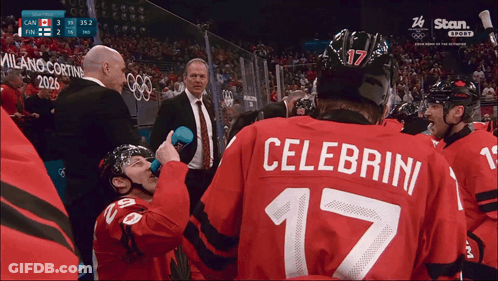 The Number 17 Is On The Back Of A Hockey Jersey GIF