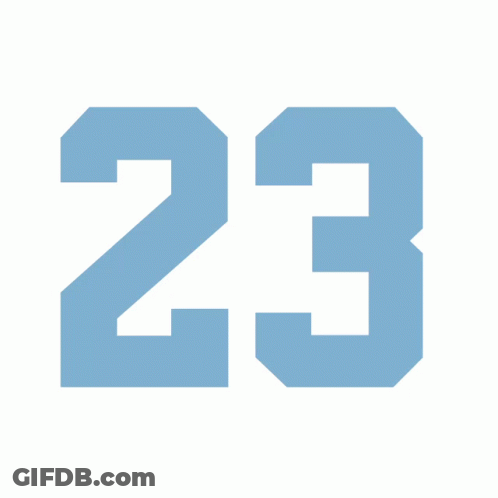 The Number 23 Is Displayed In Light Blue On A White Background GIF