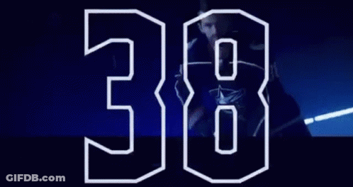 The Number 38 Is Displayed On A Blue Background GIF