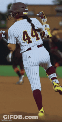 The Number 44 Is On The Back Of A Baseball Player 'S Jersey GIF