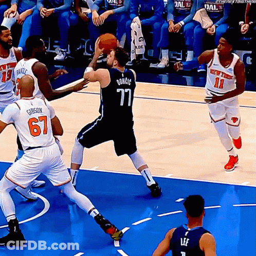 The Number 77 Is On The Back Of A Basketball Jersey GIF