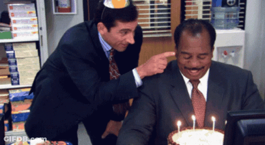 The Office Birthday Stanley And Scott Celebrating GIF
