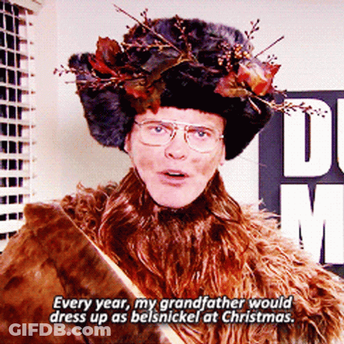 The Office Christmas Dressing Up As Belsnickel GIF