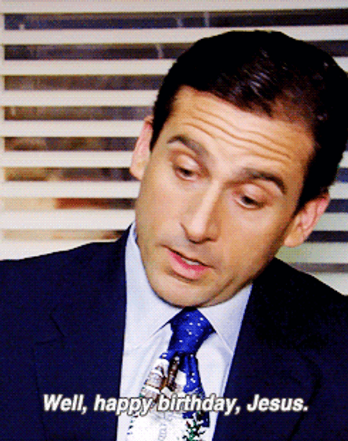 The Office Christmas Happy Birthday Jesus GIF