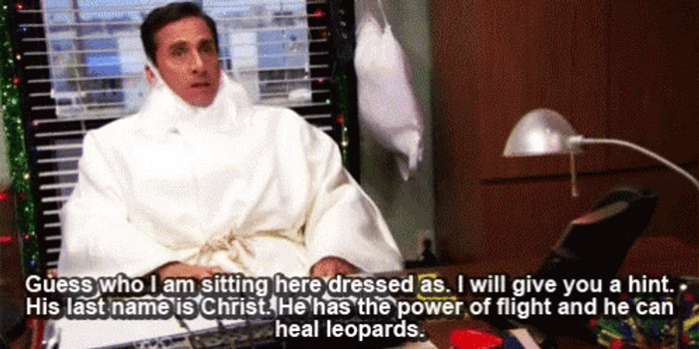 The Office Christmas Michael As Christ GIF