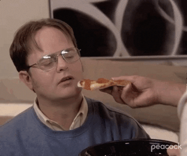 The Office Dwight Eating Pizza GIF