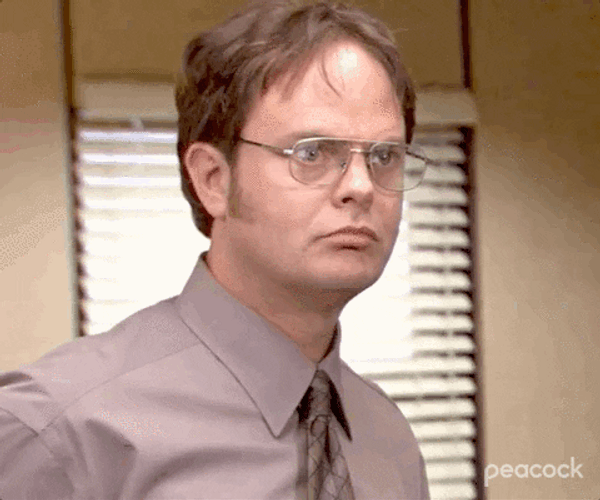 The Office Dwight Nodding GIF