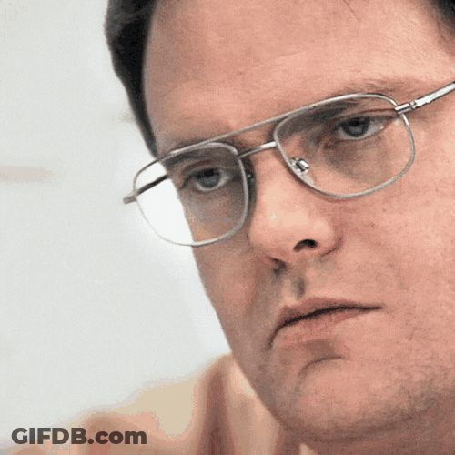 The Office Dwight Schrute Eye Stare Into Nothing GIF