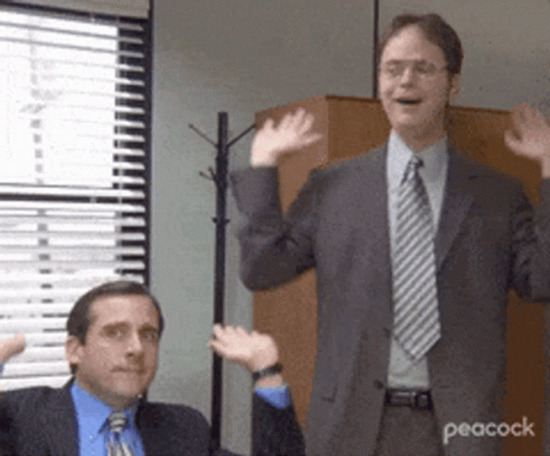 The Office Hands Up Go GIF