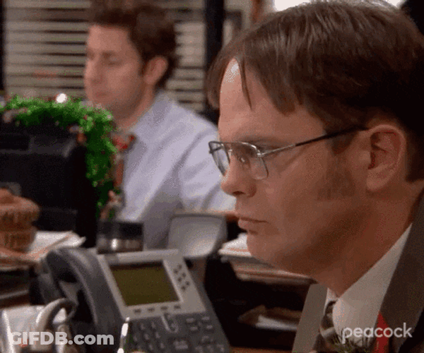 The Office Jim And Dwight Plan In Christmas GIF