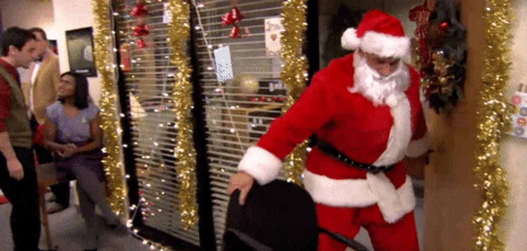 The Office Michael As Santa In Christmas GIF