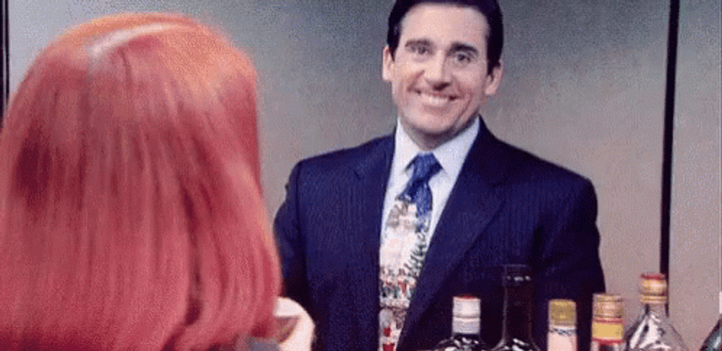 The Office Michael Scott Wide Awkward Smile GIF