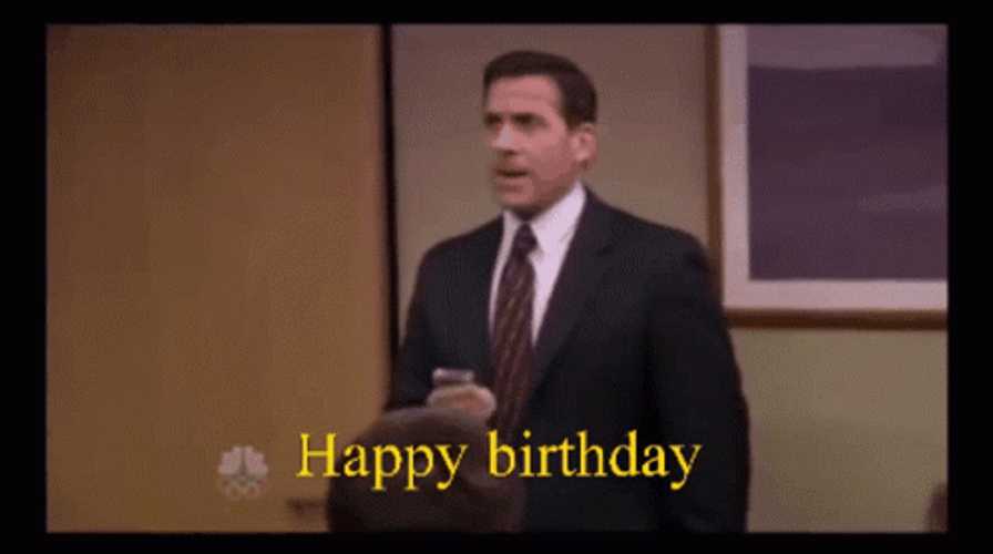 The Office  Mike Scott Happy Birthday Announcement GIF