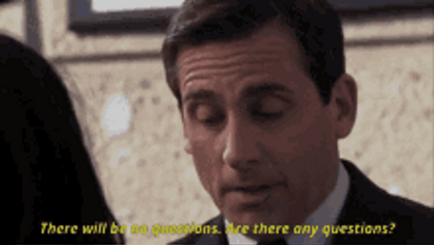 The Office Steve Any Questions GIF
