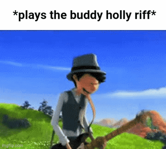 The Onceler Amused By Ted Playing Guitar GIF