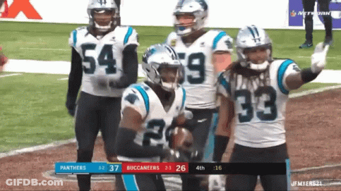 The Panthers Are Playing The Buccaneers In The 4Th Quarter Of A Game GIF