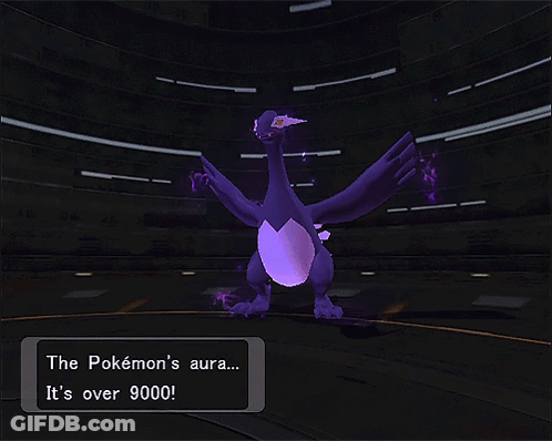 The Pokemon 'S Aura Is Over 9000 In This Game GIF