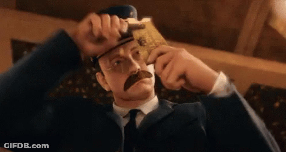 The Polar Express Conductor Punches Holes On Ticket GIF