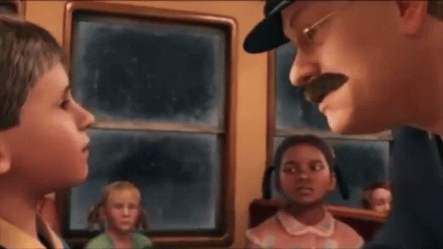 The Polar Express Conductor Scolds Hero Boy GIF