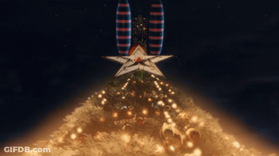 The Polar Express Giant Christmas Star Falling GIF