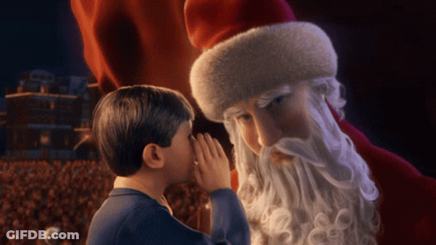 The Polar Express Hero Boy Whispering To Santa GIF
