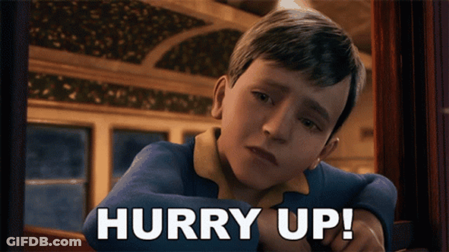 The Polar Express Hurry Up GIF