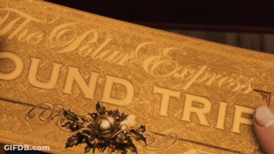 The Polar Express Round Trip Golden Ticket GIF