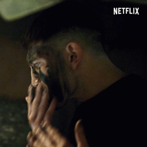 The Punisher Frank Castle Face Paint GIF