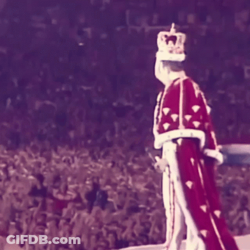 The Queen Freddie Mercury Presenting Crown GIF
