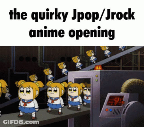 The Quirky Jpop / Jrock Anime Opening Is Being Displayed GIF