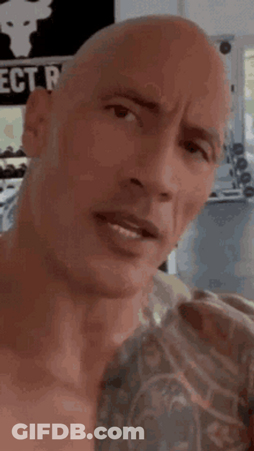 The Rock Eyebrow At The Gym GIF
