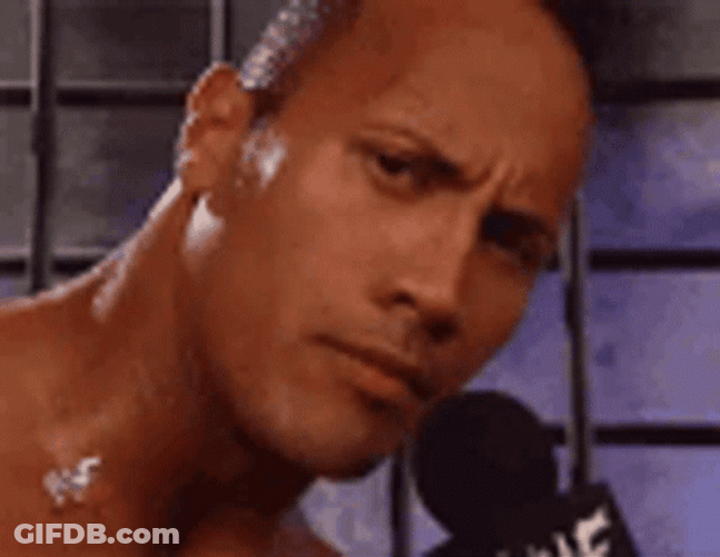 The Rock Eyebrow Meme During Interview GIF