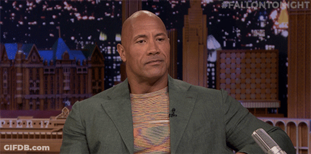 The Rock Eyebrow Raise In Jimmy Fallon GIF