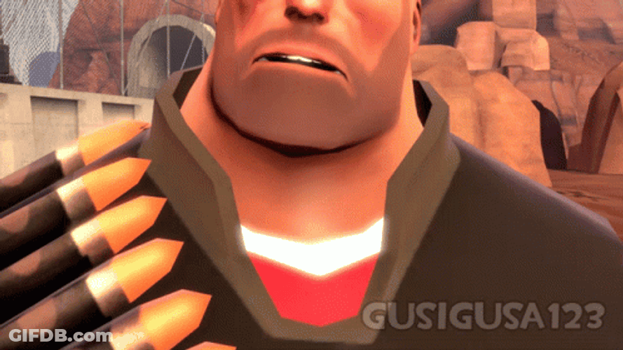 The Rock Eyebrow Raise TF2 Heavy Version GIF