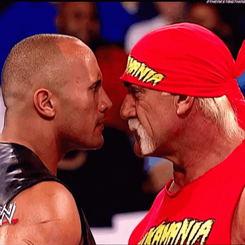 The Rock Face Off With Hulk Hogan GIF