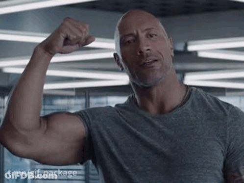 The Rock Flexing Muscles GIF