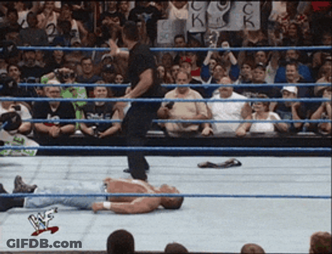 The Rock Peoples Elbow Hit Opponent GIF