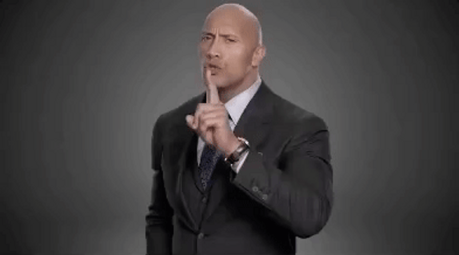 The Rock Shh Quite GIF