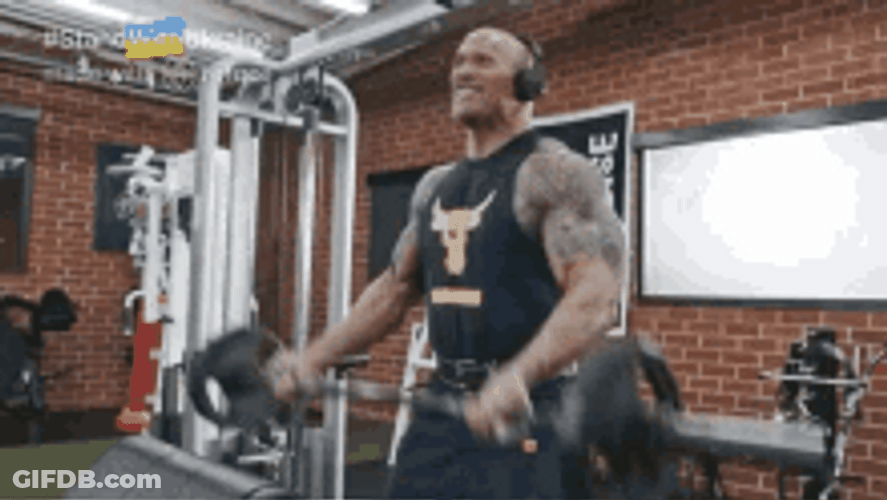 The Rock Workout GIF