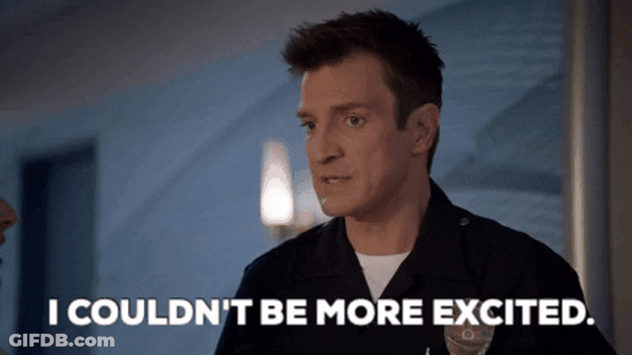 The Rookie Nathan Fillion So Excited GIF