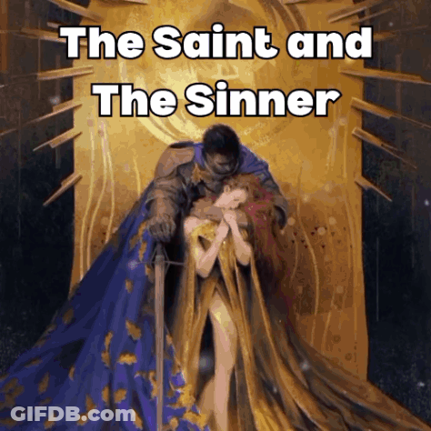 The Saint And The Sinner Painting GIF