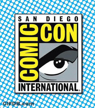 The San Diego Comic Con International Logo With A Cartoon Eye GIF
