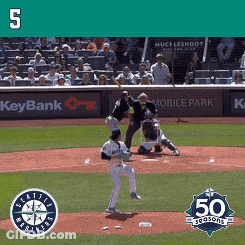 The Seattle Mariners Are Celebrating Their 50Th Season With A Baseball Game GIF
