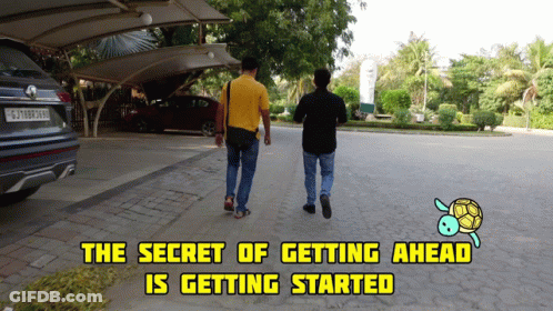 The Secret Of Getting Ahead Is Getting Started With A Turtle GIF