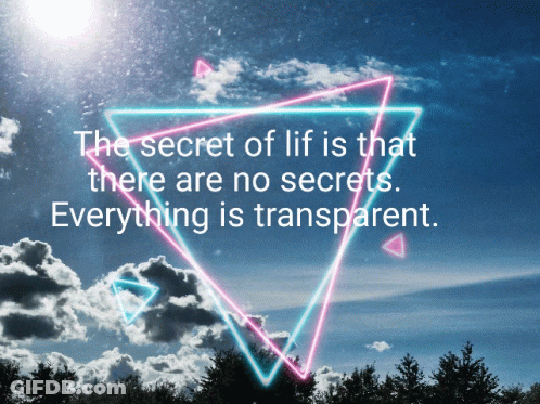 The Secret Of Life Is That There Are No Secrets GIF