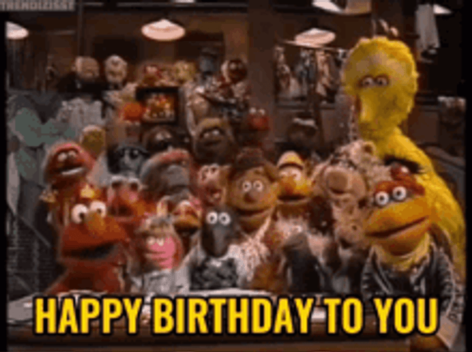 The Sesame Street Singing Happy Birthday GIF