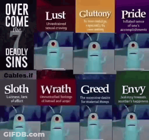 The Seven Deadly Sins Are Displayed On A Poster GIF