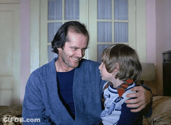 The Shining Film Jack Nicholson Awkward Smile GIF