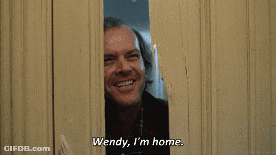The Shining Film Jack Nicholson I'm Home GIF